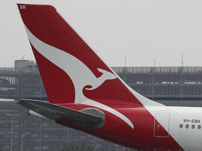 SYDNEY, AUSTRALIA - NewsWire Photos February 25, 2021: QANTAS has reported losses of around 1 billion dollars over the last year, counting the financial cost of Covid-19 on the airline. QANTAS planes are pictured at Sydney Airport today. Picture: NCA NewsWire / David Swift