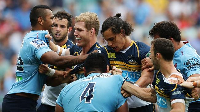 Brumbies David Pocock during the NSW Waratahs v ACT Brumbies Super Rugby game at Allianz Stadium, Sydney. Pic Brett Costello