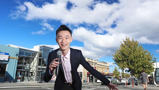 Kevin Meng of Superstar karaoke will be able to stay open after midnight in line with the hours of surrounding venues. Picture: LUKE BOWDEN