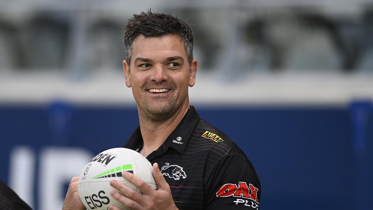 TOWNSVILLE, AUSTRALIA - SEPTEMBER 03: Panthers assistant coach Cameron Ciraldo looks on before the start of the round 25 NRL match between the North Queensland Cowboys and the Penrith Panthers at Qld Country Bank Stadium, on September 03, 2022, in Townsville, Australia. (Photo by Ian Hitchcock/Getty Images)