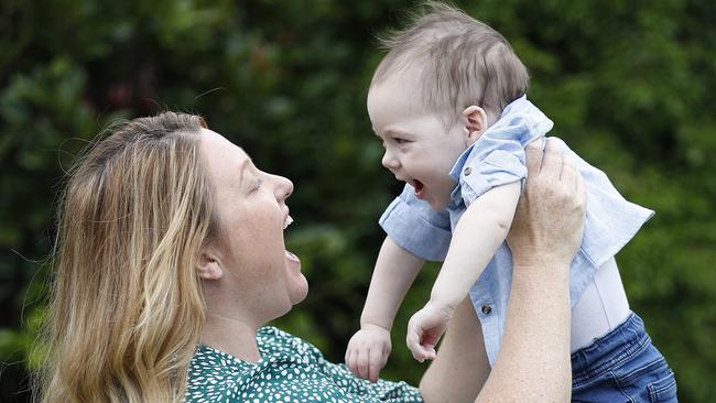 Kate Hamilton with son Mason, 16 months, who has been diagnosed with a rare disorder. Photo: Peter Wallis