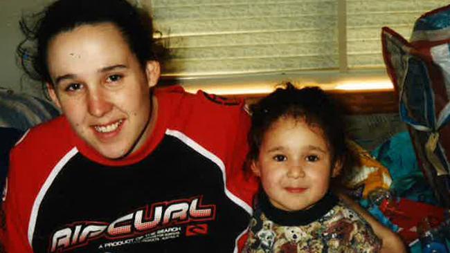 An old photograph of Tanya Burmeister and her daughter Zoe, who were killed in a fire at the abandoned Footscray factory where they were squatting in 2017. Picture: Supplied