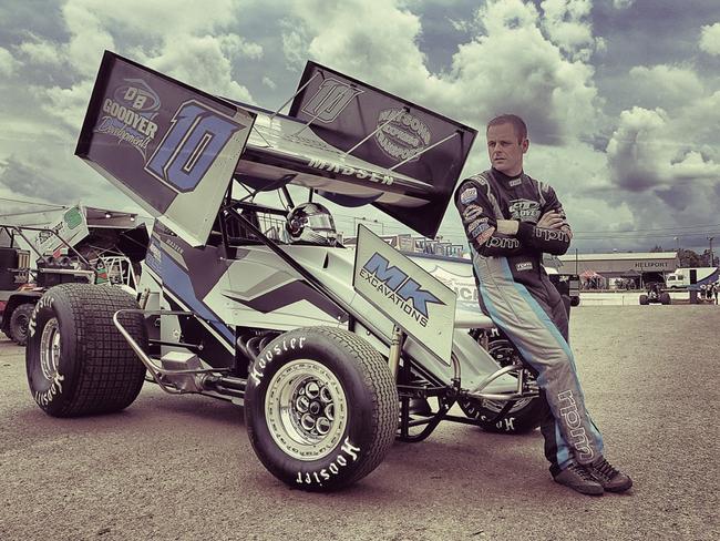 Ian Madsen at Sydney Speedway ahead of the Boxing Day race, 2014.