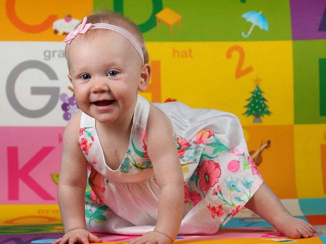 Charlotte Shea, born last New Year’s Eve has already had to undergo two huge open heart surgeries. Picture: Ian Currie