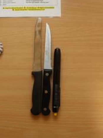 Two knives and a penlight were seized at Yallambee Lodge on May 17. Picture: Supplied