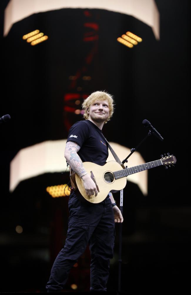 Sheeran’s three shows at Brisbane’s Suncorp Stadium were the biggest earners in the world last month. Picture: Jonathan Ng