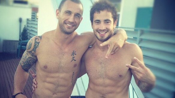 Wallabies star Quade Cooper and his Melbourne Rebels English import counterpart Danny Cipriani in undated photo.