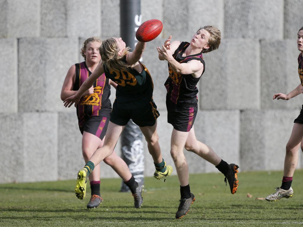 Hutchins 2nd XVIII versus St Patricks in the Sports Association of Independent Schools Australian Rules grand final. Picture. PATRICK GEE