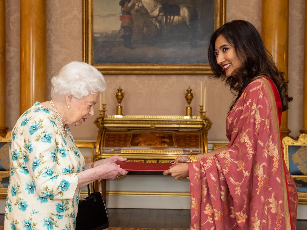 The Queen opted not to shake hands on Tuesday, following official advice. Picture: Dominic Lipinski – WPA Pool/Getty Images.