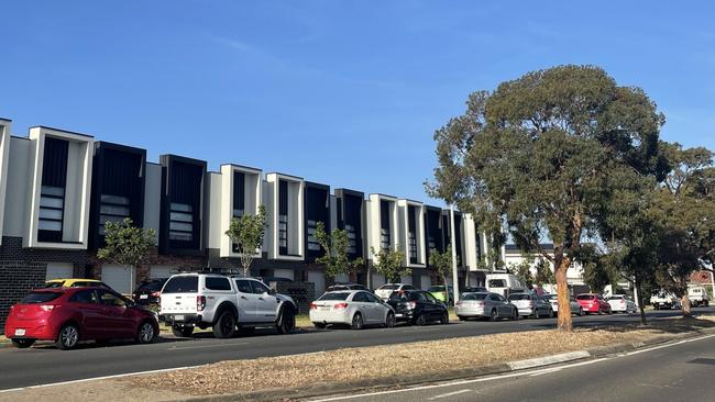 A new development in Adelaide's west with single car garages.