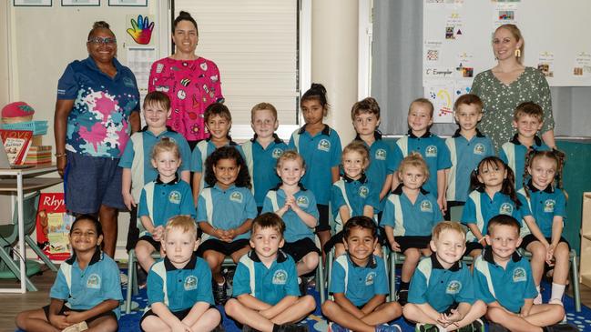 Beaconsfield State School Prep B Back row: Layton, Ruben, Oliver, Keme, Byron, Arabella, Luke, Blake Middle row: Jayda, Harper, Asher, Keira J, Luna, Keira I, Lola Front row: Renesta, James, Rowdy, Keenen, Marcus, Jack Teacher Aide Mrs Nina Menzies, Teacher Aide Mrs Megan Taylor, Teacher Miss Kellie Berger Picture: Michaela Harlow.