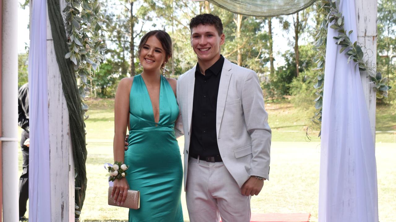 Bella Shambler and Jack Baumgart at the Gympie State High School Formal 2022.