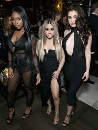 Normani Kordei, Ally Brooke, and Lauren Jauregui of Fifth Harmony at the Republic Records party. Picture: Getty