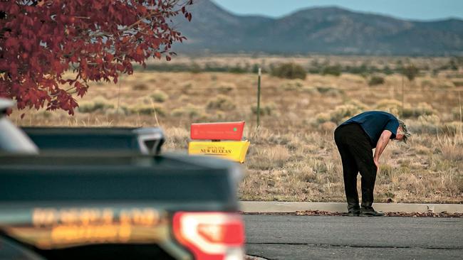 A distraught Alec Baldwin after the shooting. Picture: Jim Weber/Santa Fe New Mexican