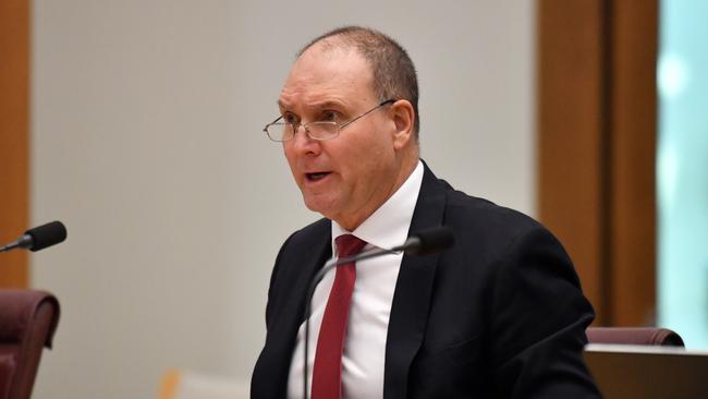 National COVID-19 Coordination Commission chair Neville Power at the Senate Inquiry into COVID-19 at Parliament House in Canberra, Thursday, June 4, 2020. Picture: AAP