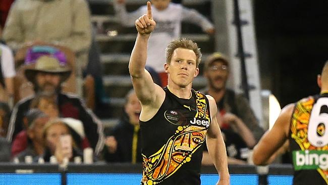 Jack Riewoldt kicked a crucial goal in the fourth term. Picture: Wayne Ludbey