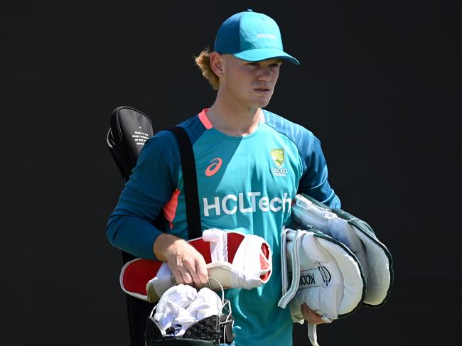 ANTIGUA, ANTIGUA AND BARBUDA - JUNE 10: Jake Fraser-McGurk of Australia during a net session as part of the ICC Men's T20 Cricket World Cup West Indies & USA 2024 at Sir Vivian Richards Stadium on June 10, 2024 in Antigua, Antigua and Barbuda. (Photo by Gareth Copley/Getty Images)