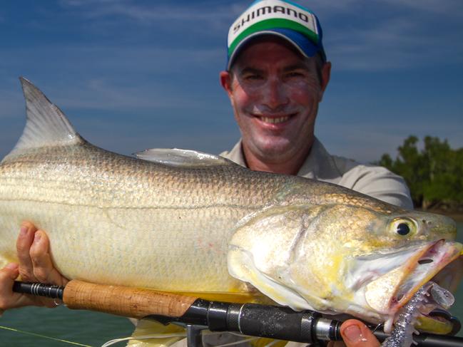 Stewie Martin with a stonker sight cast Threadfin Salmon taken using the versatile Anarchy Spin Rod /Rarenium reel combo and new Squidgy Prawn.