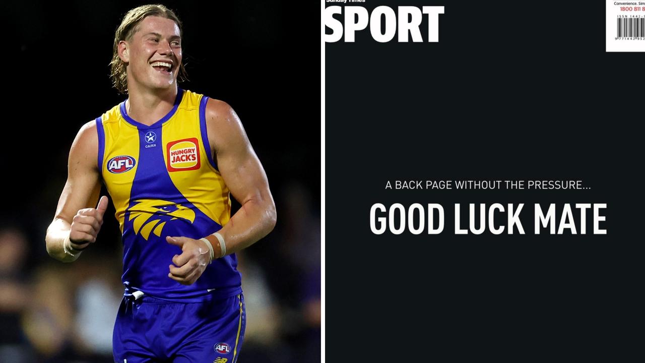 Puma has bought the back page of the West Australian in a unique act of support to Harley Reid.