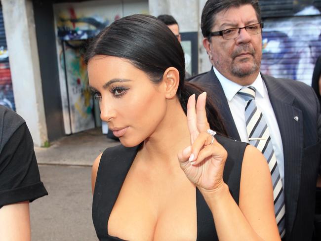 Kim Kardashian heads to Bondi Icebergs for dinner during her Australian trip.