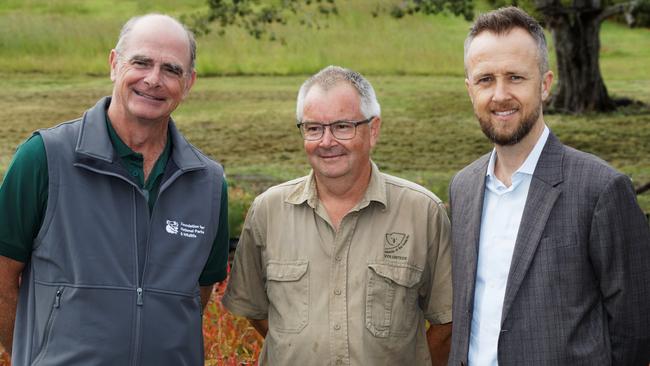 Friends of the Koala Nursery Opening with FNPW's Patrick Medley and Friends of the Koala Mark Wilson and Southern Cross University's Ben Roche.