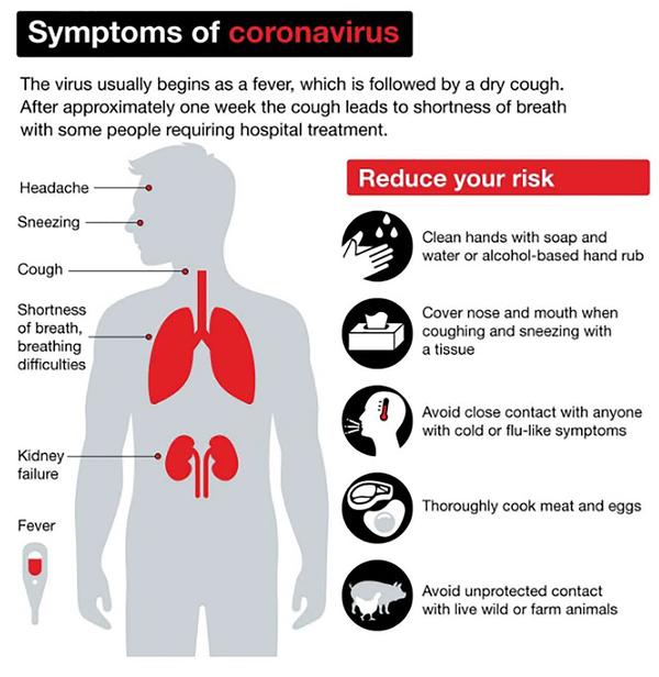 Symptoms of coronavirus graphic. Picture: News Corp Australia