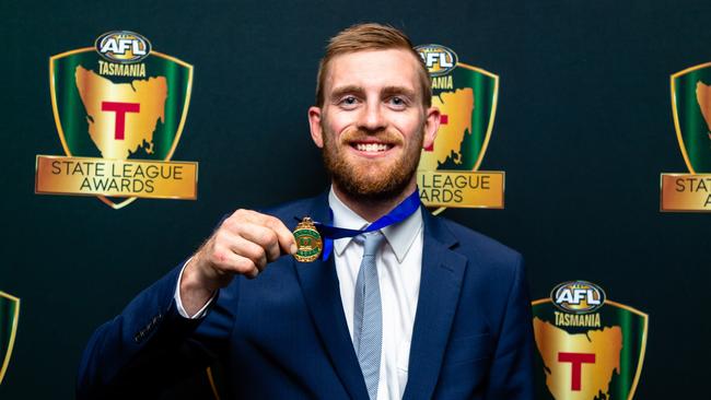 BACK TO BACK: North Launceston premiership player Josh Ponting won the TSL's Alastair Lynch Medal for the second year in a row in 2019. PHOTO LINDA HIGGINSON