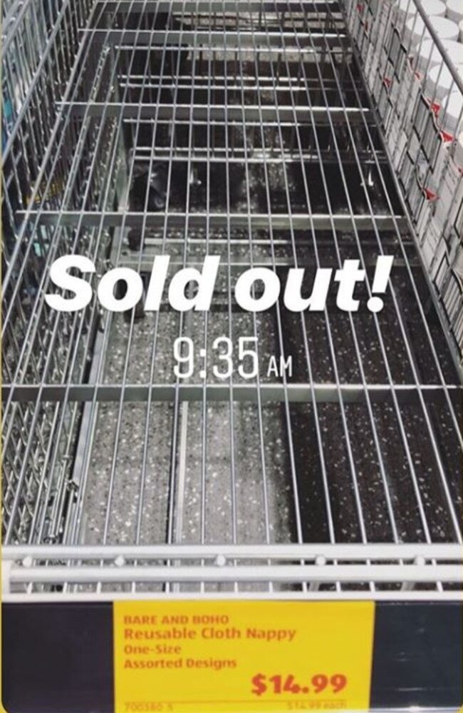 Shoppers complained of the nappies selling out in minutes. Picture: Instagram.