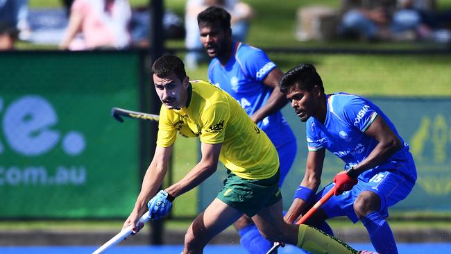 Ephraums in action against India in the test series in November last year. (Photo by Mark Brake/Getty Images for Hockey Australia).