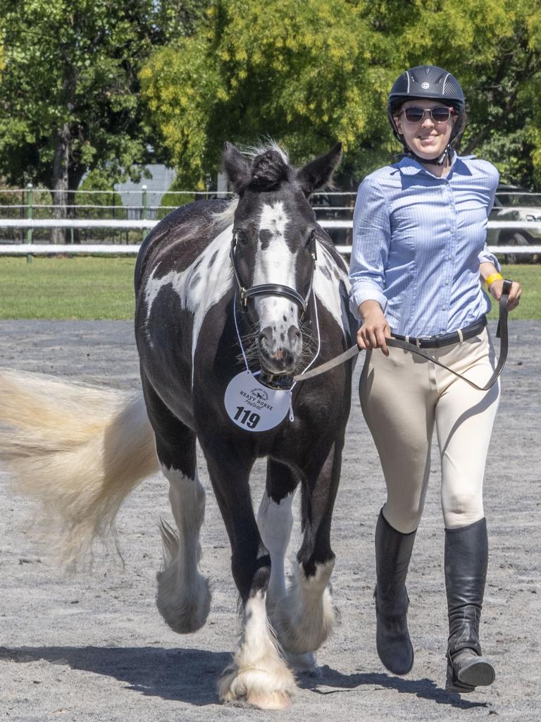 Viarna Odgaard and Brightwater Thistle the 6 year old Gypsy Cobb won the Highest Point Horse and Rider. Picture: Nev Madsen.