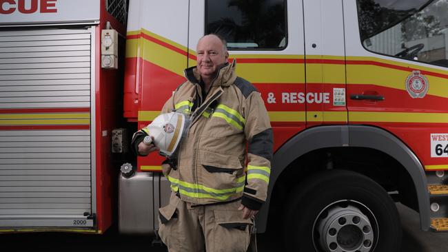 Firefighter Richard Randall witnessed the devastation from inside the fire. Photo: Mark Cranitch.