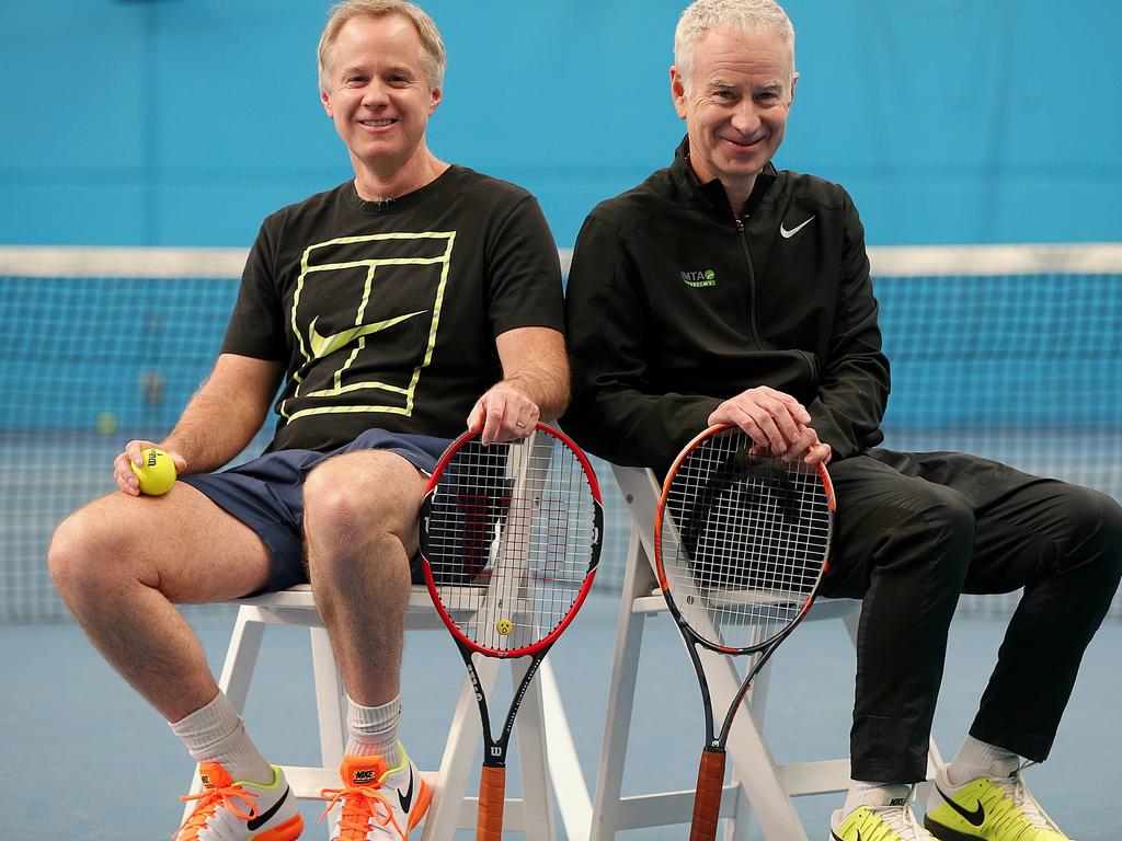 Patrick McEnroe, left, pictured with brother John McEnroe. Picture: Julie Kiriacoudis
