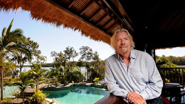 Richard Branson at his private resort, Makepeace Island, on the Noosa River.