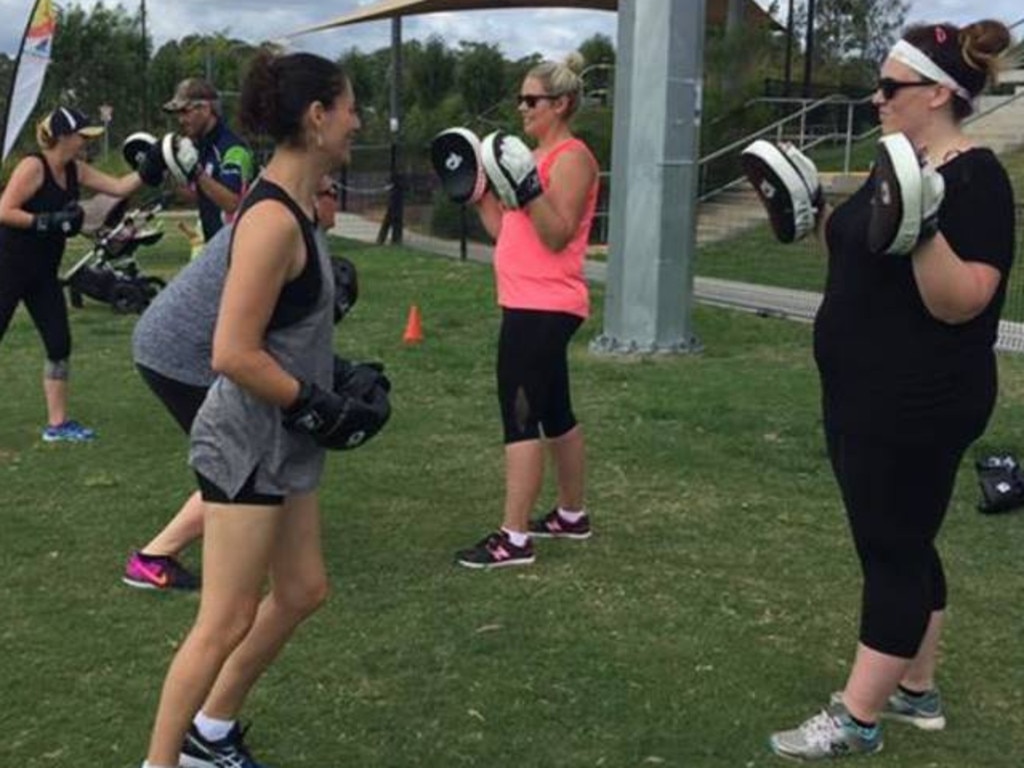 Sarah (pictured far right in black shirt) decided: "That's it, I'm done!" and joined her local boot camp.