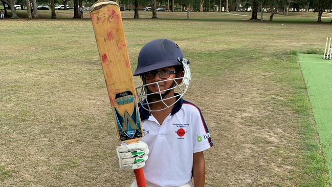 Ishaan Sandhu two years ago as a Mudgeeraba junior. Now he plays GPS First XI cricket at TSS.