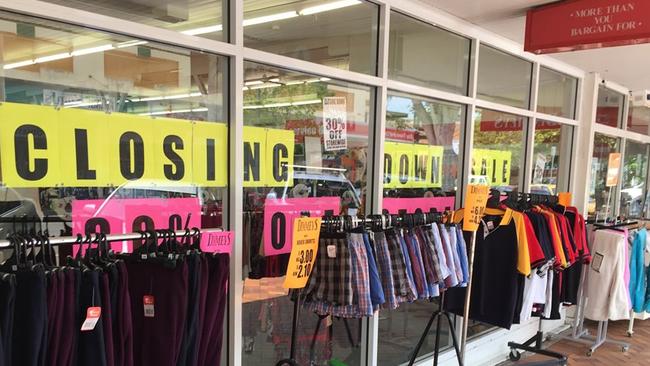 All 15 Dimmeys stores in New South Wales, Queensland and ­Tasmania are closing.