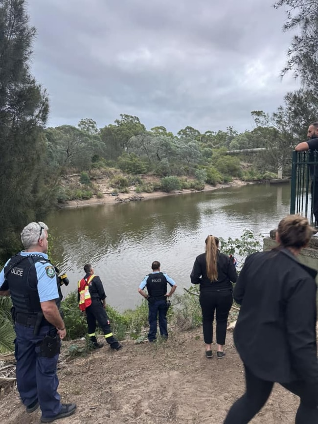 Police quickly moved to check nearby waterways. Picture: Facebook