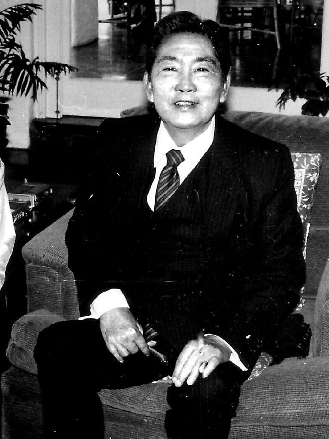 Former Philippine President Ferdinand Marcos in Honolulu after fleeing the Philippines.