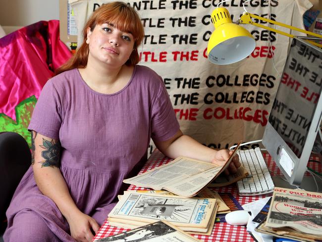 09/10/2018: Madeline Ward is a student activist from the women's collective at Sydney University. Photographed at USYD Campus on Tuesday. Hollie Adams/The Australian