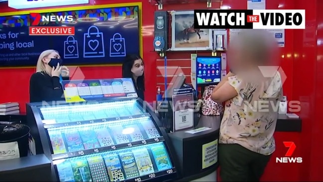 Cameras capture the moment a woman won $6 million in lotto (7 News)