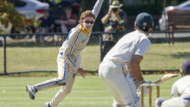 VSDCA cricket semi-final: Caulfield v Ormond. Ormond bowler Senin Seymour.  Picture: Valeriu Campan