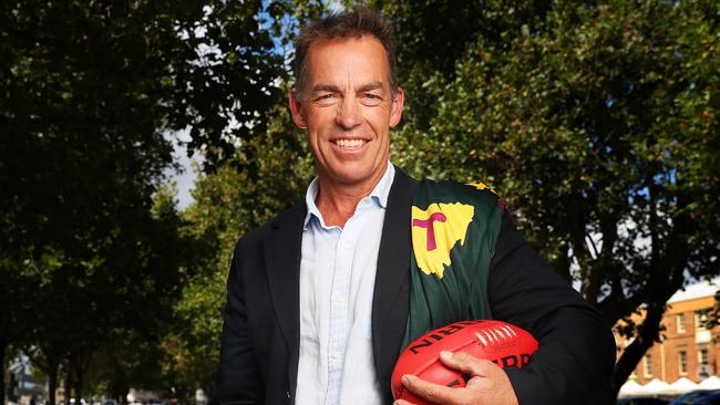 Former Hawthorn premiership coach Alastair Clarkson in Tasmania as part of the taskforce to get the state an AFL team. Picture: Nikki Davis-Jones