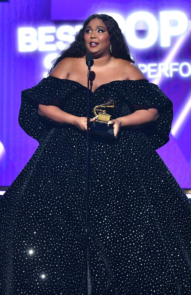 Lizzo accepts the Best Pop Solo Performance award for 'Truth Hurts' at the 2020 Grammys. Picture: Emma McIntyre/Getty Images for The Recording Academy