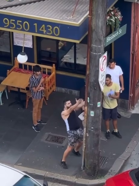 The man in the convertible got out of his car and gestured at the one-way sign with two open hands raised, shouting ‘One way! One way!’. Picture: Facebook/ Humans of Bankstown