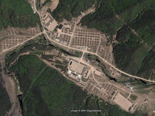 Satellite view of Camp 16, one of the most notorious prisons in North Korea. No ground-level pictures of the camp are known to have made it out of the country. Picture: Google Maps