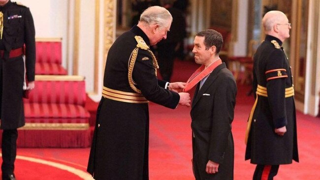 Lex Greensill accepted the British Empire medal from Prince Charles in 2017.