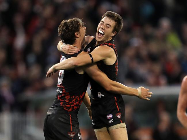 Zach Merrett and Joe Daniher have been integral members of the Bombers’ line-up for the past few years. Picture: Michael Klein