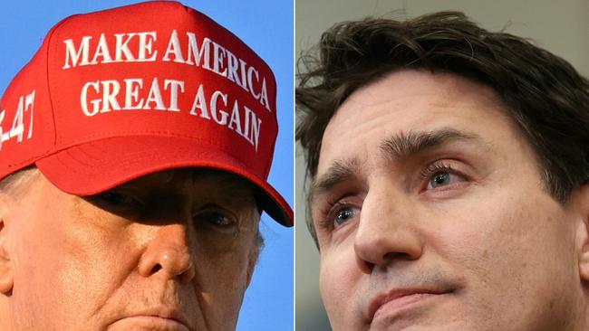 US President Donald Trump and Canada's Prime Minister Justin Trudeau. Picture: AFP