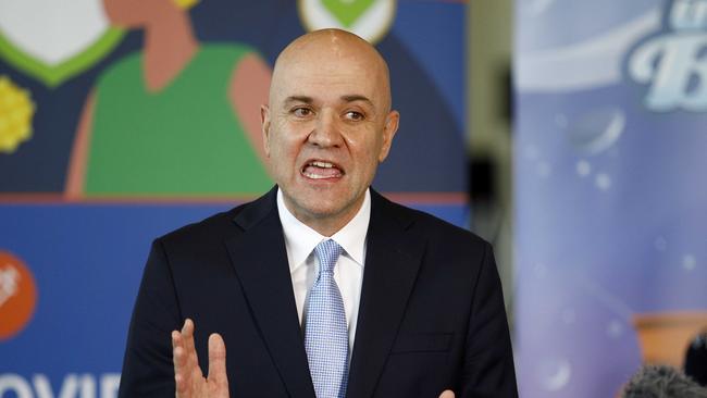 Queensland chief health officer Dr John Gerrard during a press conference in Brisbane. Picture: Tertius Pickard