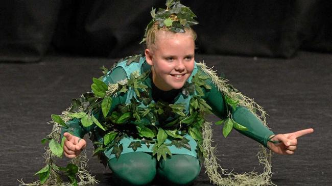 BRANCHING OUT: Lola Muir performs in costume for Section 369 of the eisteddfod on Wednesday. Picture: Jann Houley